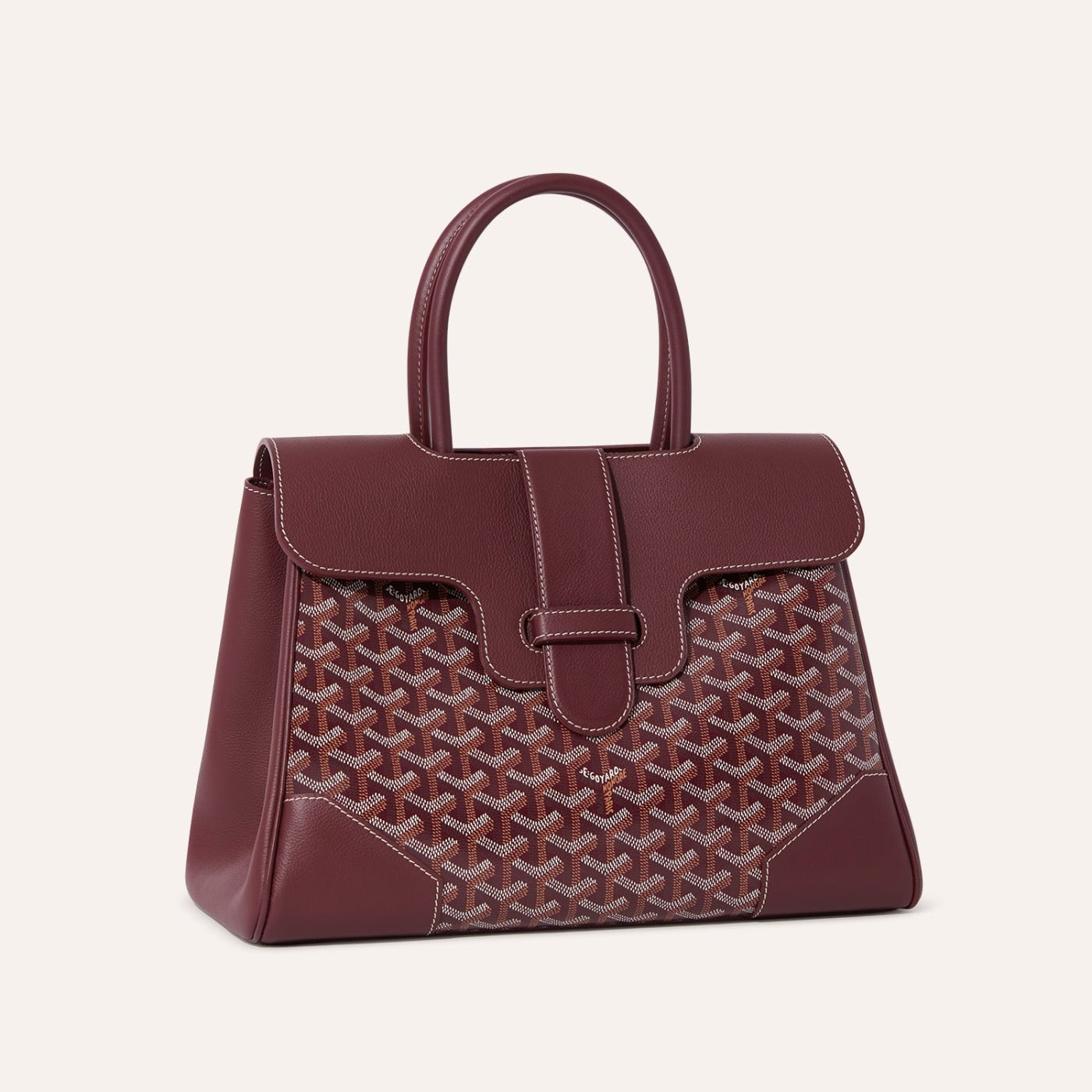 Goyard Saigon Tote Bordeaux Goyardine Canvas Palladium Hardware - Image 2